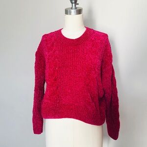 Large Hot Pink LUV LANE Sweater Pullover